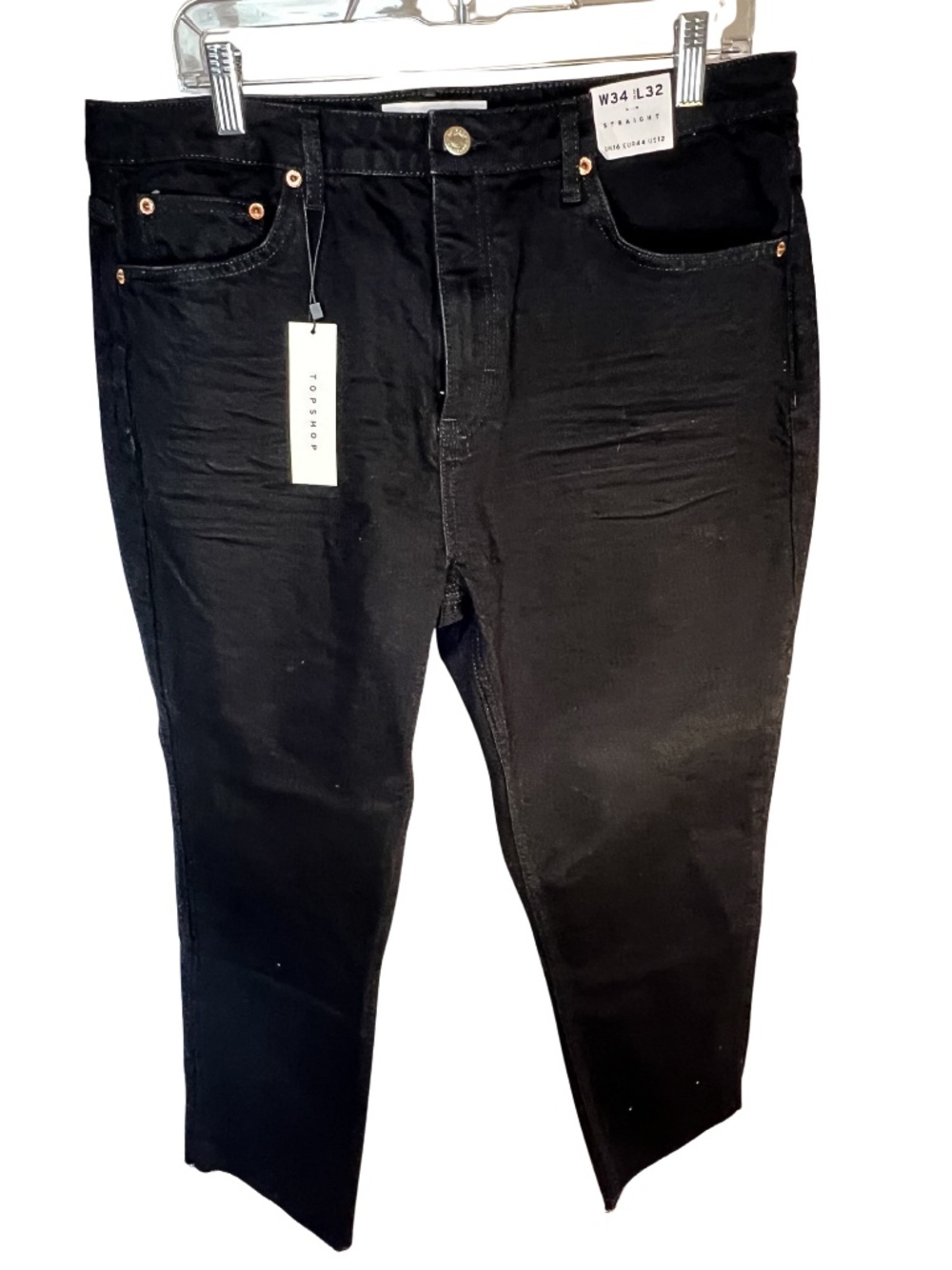 Nordstrom Topshop Skinny Fit Black Raw Edge Jeans